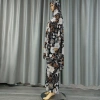 New European and American fashion cross-border best-selling long wharf scarf long dress two-piece set, printed casual daily ethnic plus-size long dress two-piece set, large flower women's prayer robe Specification image